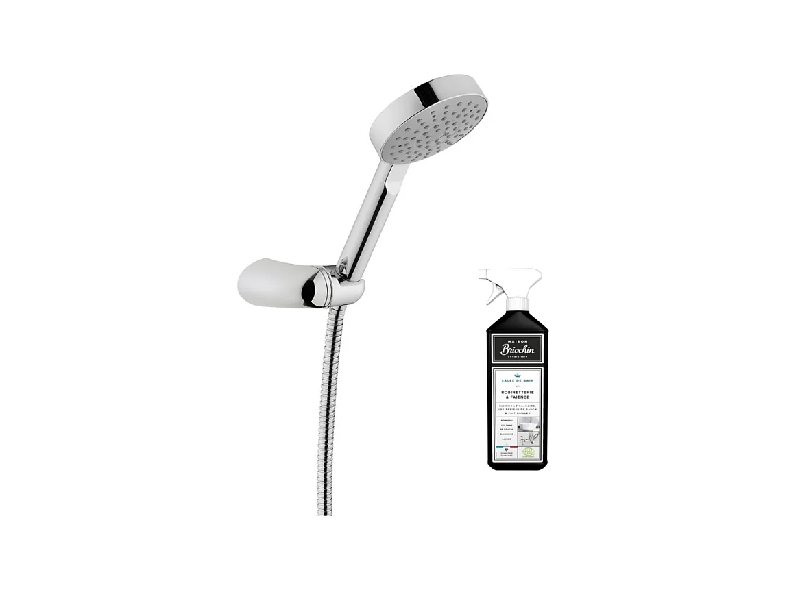 Pommeau de douche VITRA Master avec support et flexible + nettoyant Briochin