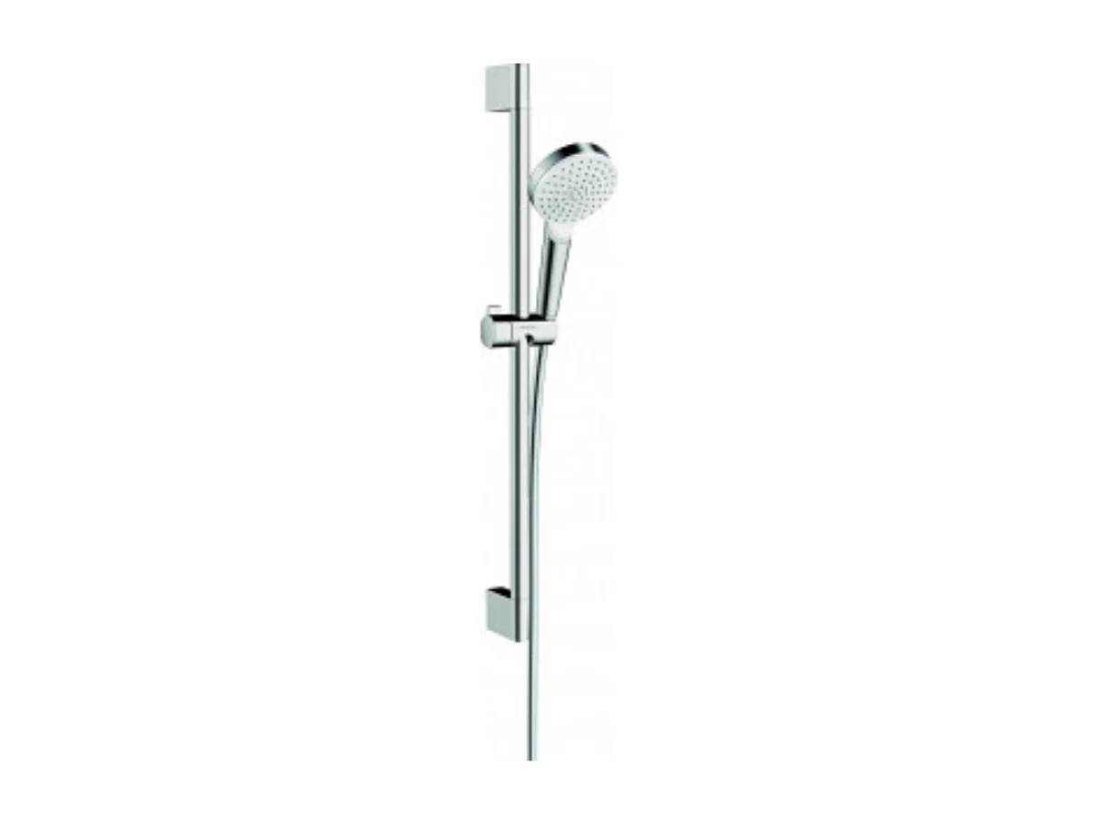Set de douche 1jet EcoSmart 9 l/min avec barre Unica'Croma 65 cm blanc/chromé Hansgrohe Crometta