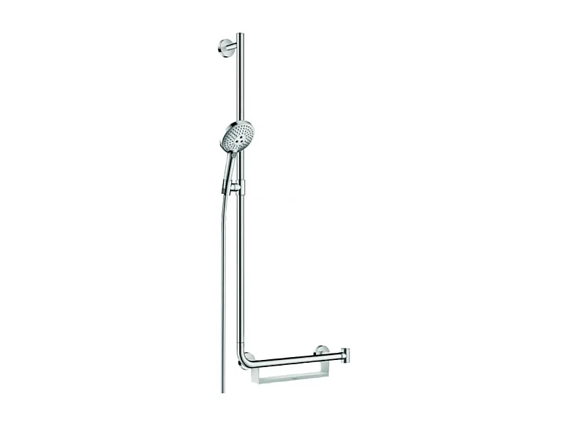 Set de douche 120 3jet avec barre Unica'Comfort 110 cm et poignée d'appui à droite chromé Hansgrohe Raindance Select S