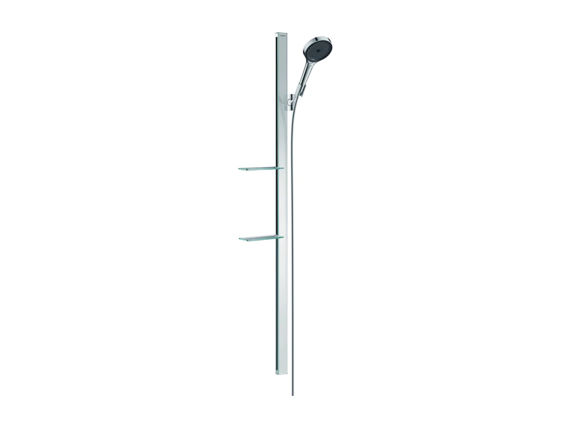 Ensemble de douche 130 3jet EcoSmart avec barre de douche 150 cm et porte-savon chromé Hansgrohe Rainfinity