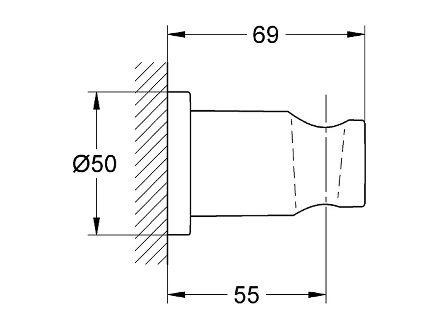 GROHE Support mural pour douchette Rainshower Hard Graphite Brossé