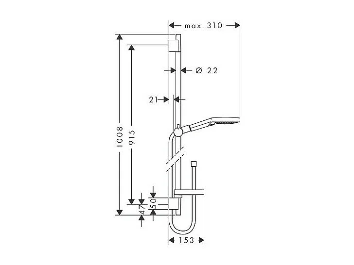 Set de douche 120 3jet avec barre Unica'S puro 90 cm et porte-savon blanc/chromé Hansgrohe Raindance Select S