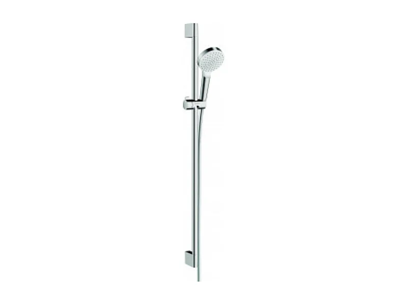 Set de douche 1jet EcoSmart 9 l/min avec barre Unica'Croma 90 cm blanc/chromé Hansgrohe Crometta