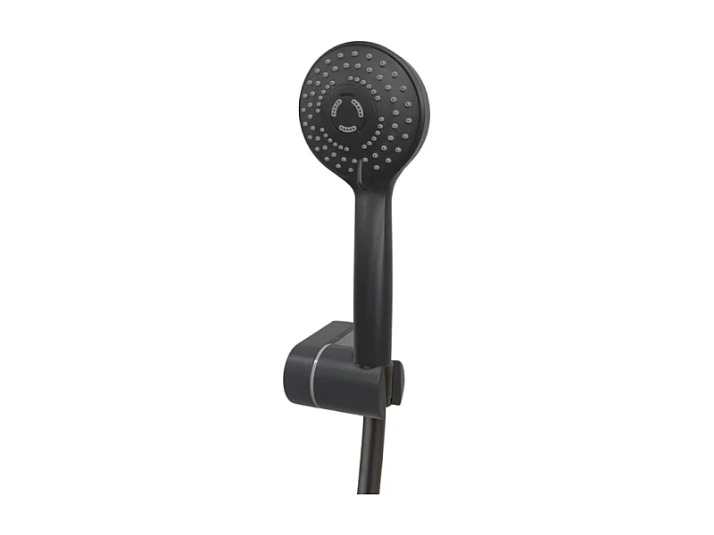 Pommeau de douche + support + flexible PAINI Ruby Rond Noir Mat
