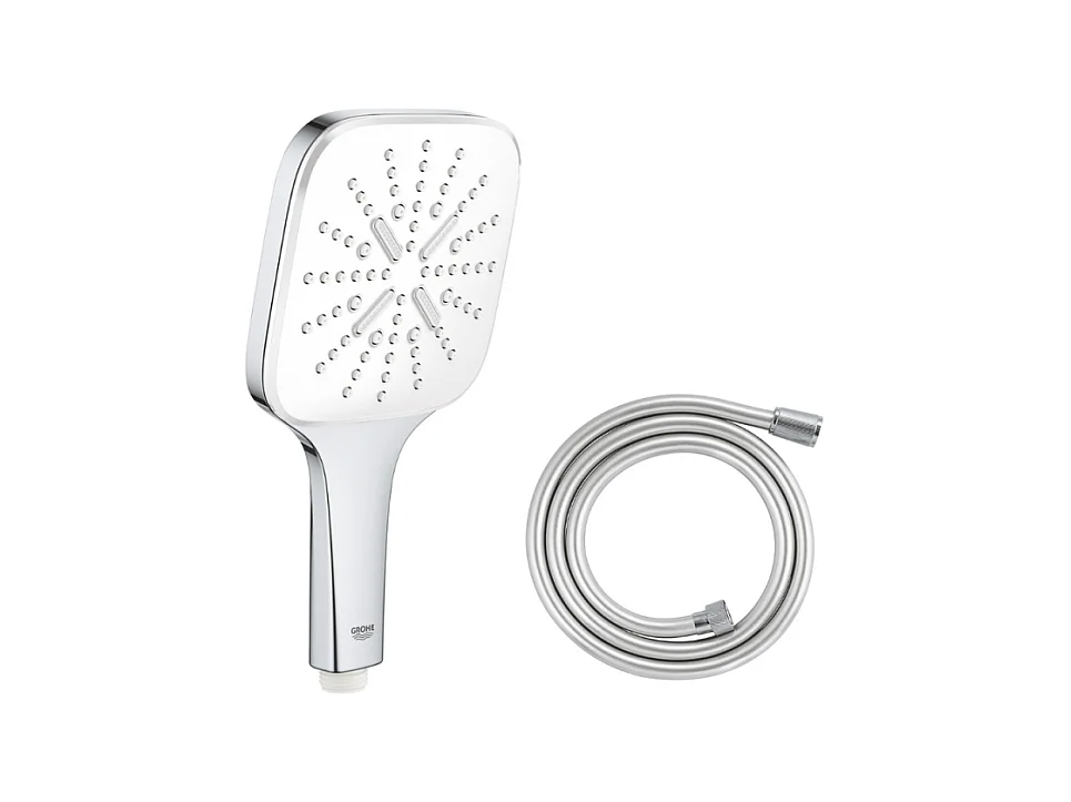 Pack Douchette GROHE Vitalio 3 jets Smartactive rectangulaire + Flexible 150 cm chromé