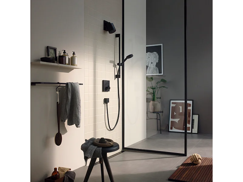 Set de douche 105 3jet Relaxation avec barre C 65 cm noir mat Hansgrohe Pulsify Select