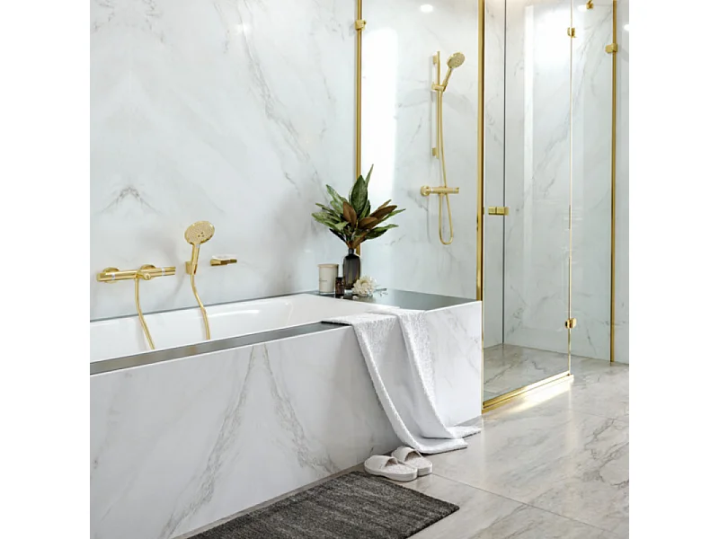 Pommeau de douche HANSGROHE Raindance Select S EcoSmart 120 3 jets aspect doré poli