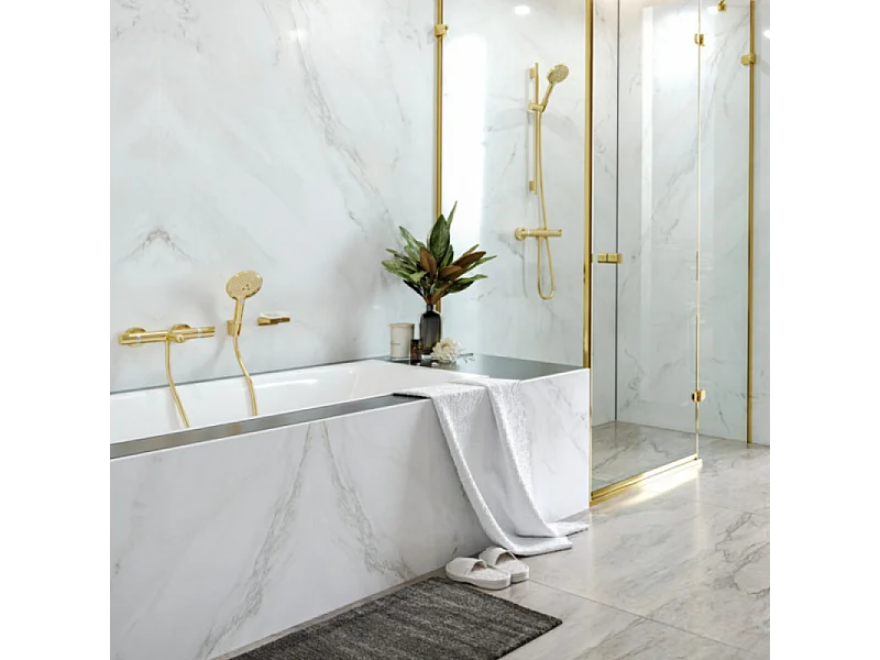 Pommeau de douche HANSGROHE Raindance Select S EcoSmart 120 3 jets aspect doré poli