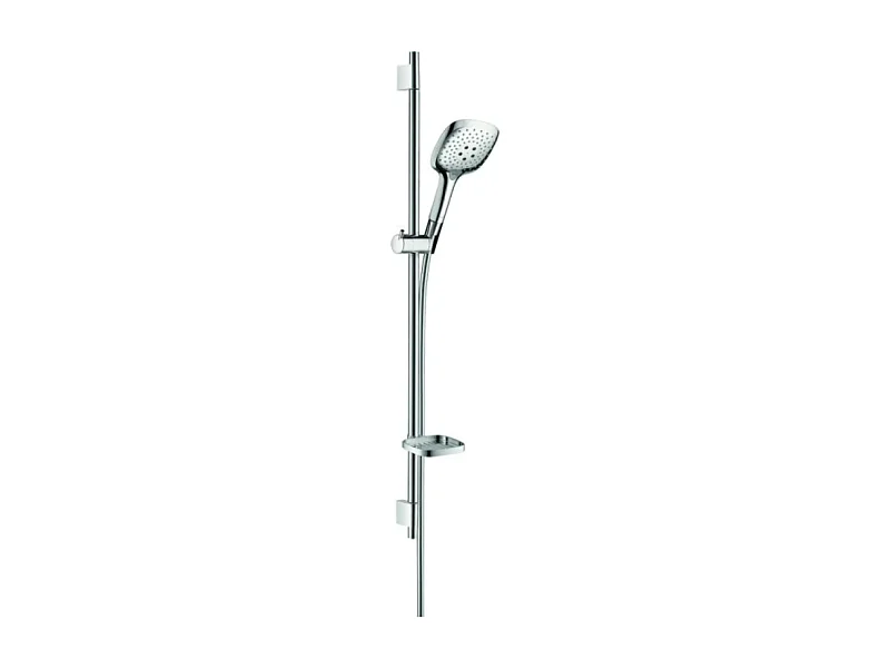 Set de ducha 150 3jet con barra Unica'S puro 90 cm y jabonera cromada Hansgrohe Raindance Select E