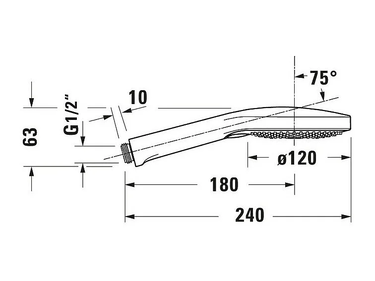 Pommeau de douche DURAVIT Universal MinusFlow 12 cm 3 jets noir mat