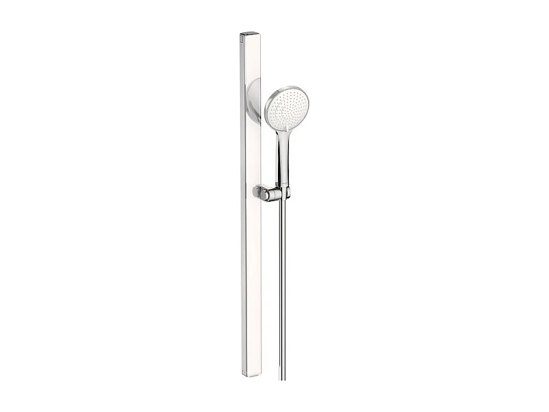 Pommeau de douche DURAVIT MinusFlow flexible et barre chromé blanc