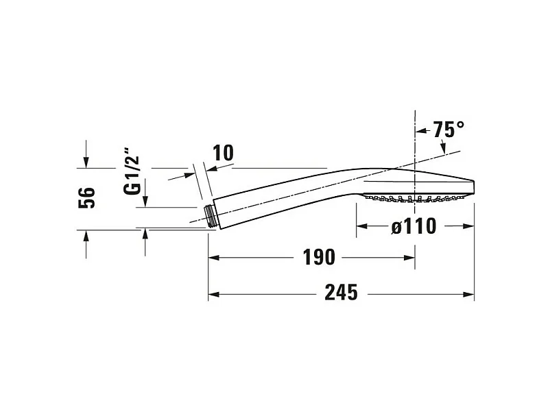 Pommeau de douche DURAVIT Universal 11 cm chromé blanc