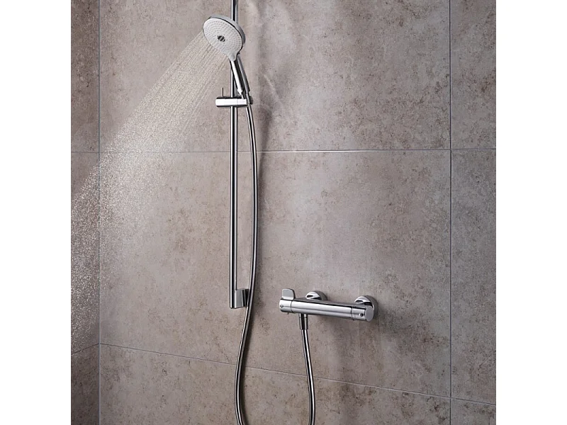 Pommeau de douche DURAVIT 3 jets type massage  flexible et barre chromé