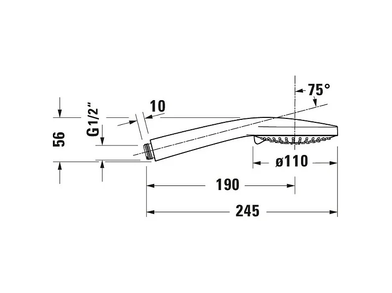 Pommeau de douche DURAVIT Universal MinusFlow 11 cm 3 jets noir mat