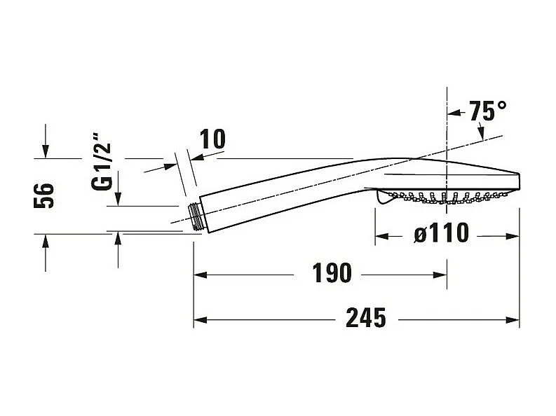 Pommeau de douche DURAVIT Universal MinusFlow 11 cm 3 jets noir mat