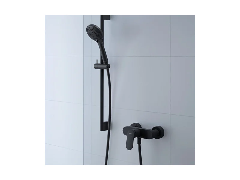 Pommeau de douche DURAVIT 3 jets type massage  flexible et barre noir mat