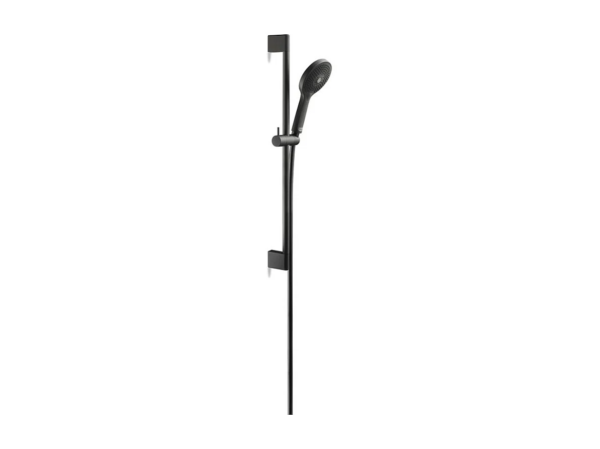 DURAVIT Rociador de ducha de masaje flexible de 3 chorros y barra negra mate