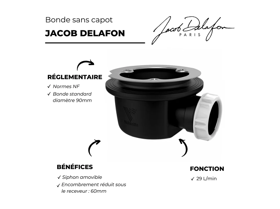 Bonde sans capot JACOB DELAFON