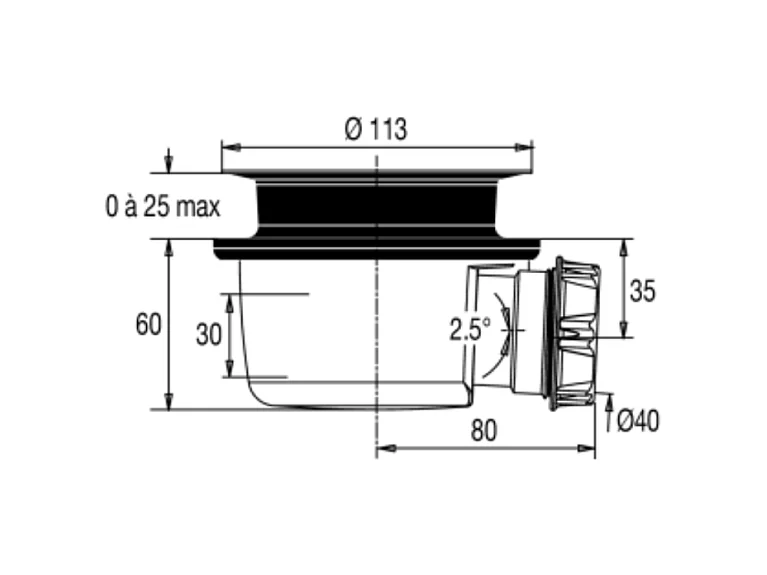 Bonde sans capot JACOB DELAFON