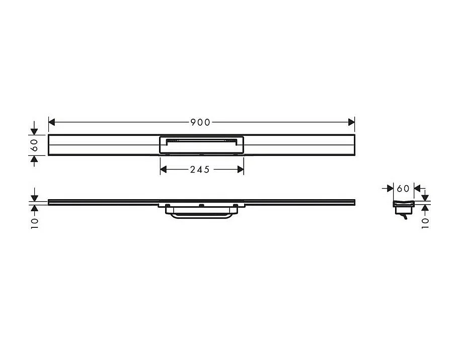 Caniveau de douche découpable 90 cm HANSGROHE RainDrain Flex montage libre chromé