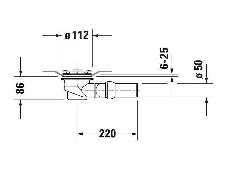 Bonde pour receveur sortie horizontale DURAVIT chromé