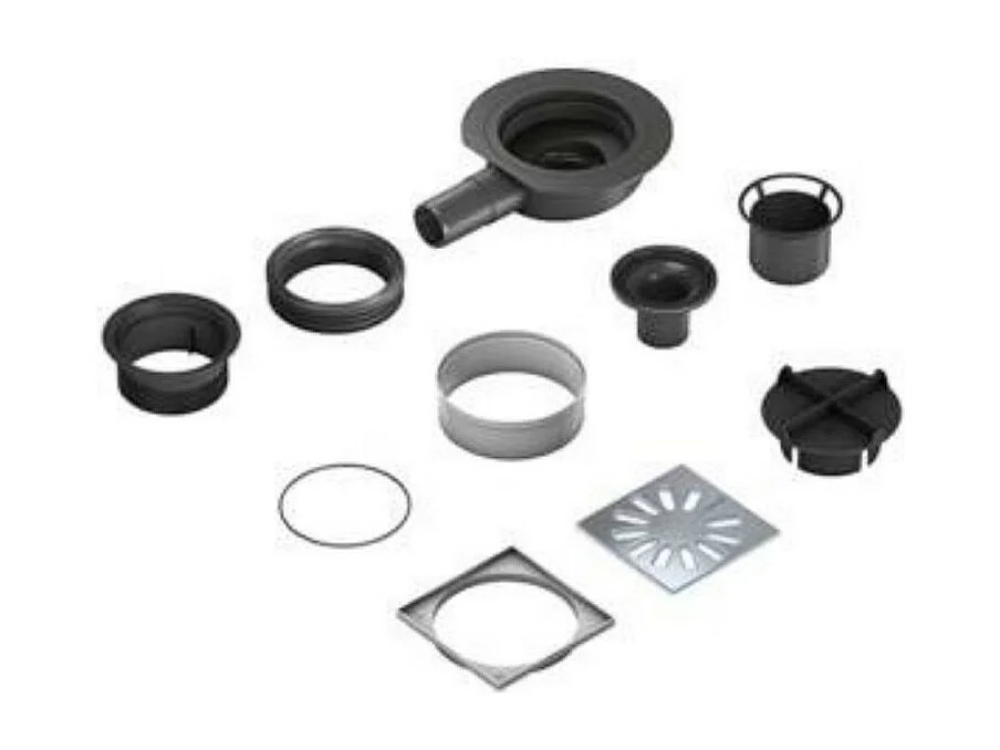 Bonde de douche sortie horizontale extra-plat WEDI Fundo Mini Max grille carrée