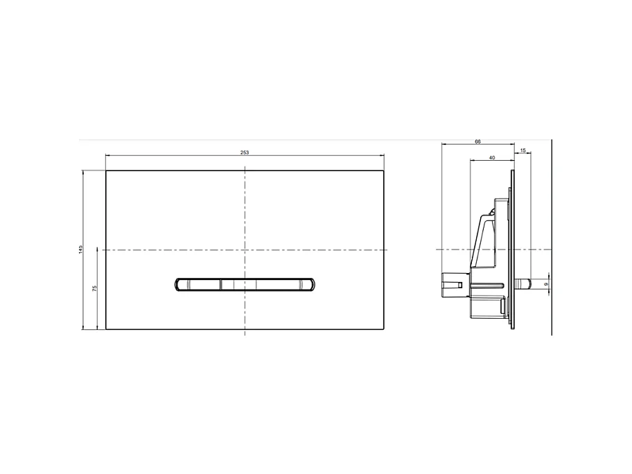 Plaque de déclenchement WC VILLEROY ET BOCH ViConnect 300G en verre Glossy White