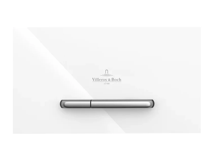Plaque de déclenchement WC VILLEROY ET BOCH ViConnect 300G en verre Glossy White