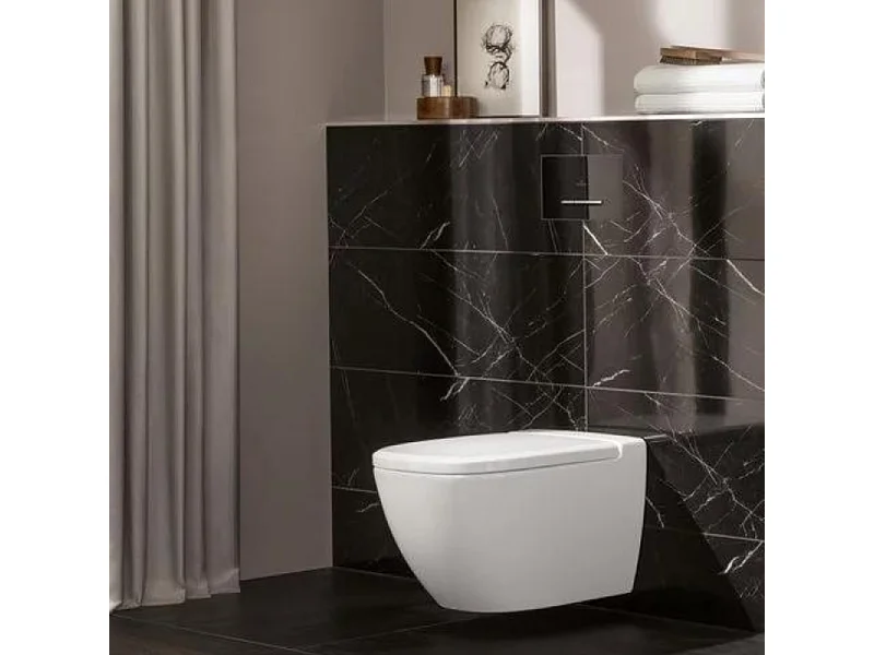 Plaque de déclenchement WC VILLEROY ET BOCH ViConnect 300G en verre Glossy Black