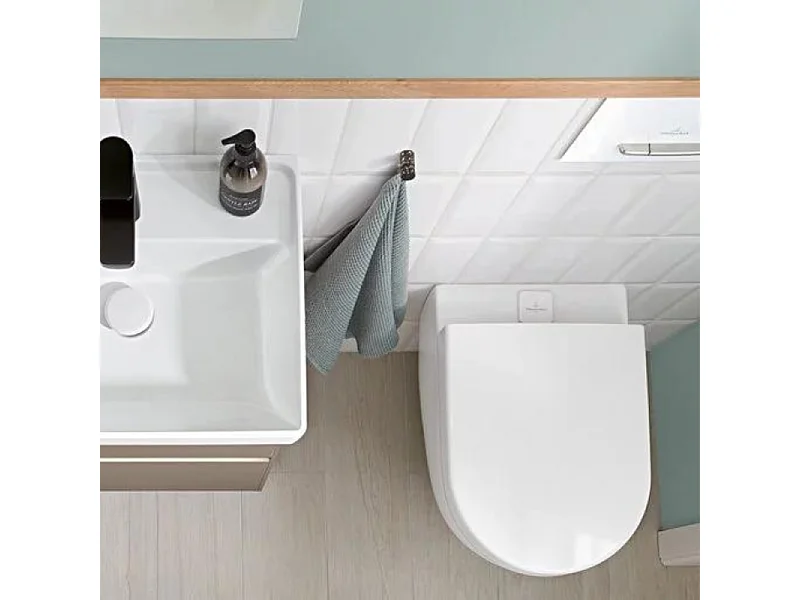 Plaque de déclenchement WC VILLEROY ET BOCH ViConnect 300G en verre Glossy Black