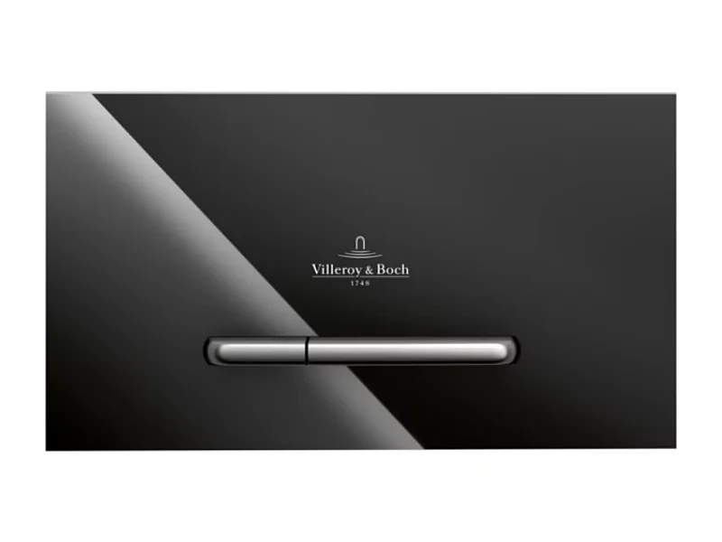 Plaque de déclenchement WC VILLEROY ET BOCH ViConnect 300G en verre Glossy Black