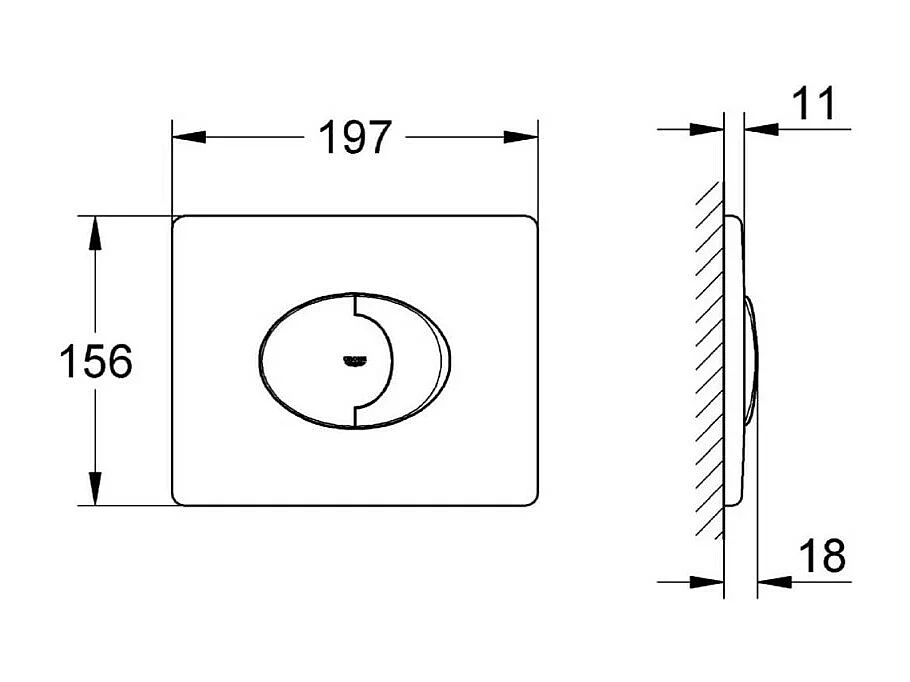 Placa de control horizontal Grohe Skate Air