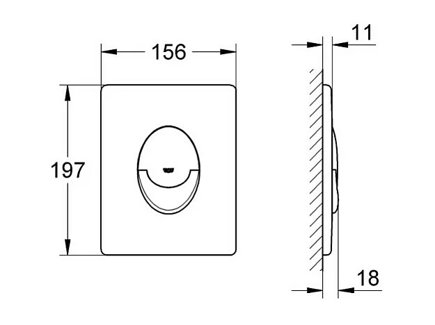 GROHE - Skate Air plaque de commande - Chrome mat