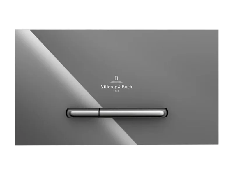 Plaque de déclenchement WC VILLEROY ET BOCH ViConnect 300G en verre Glossy Grey