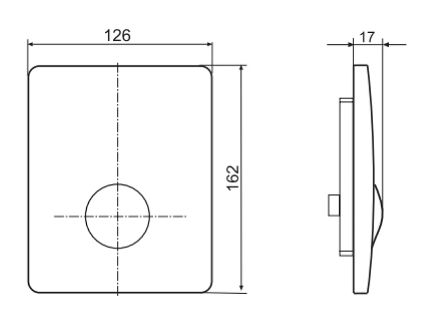 Plaque de déclenchement Urinoir VILLEROY ET BOCH ViConnect chromé chromé mat