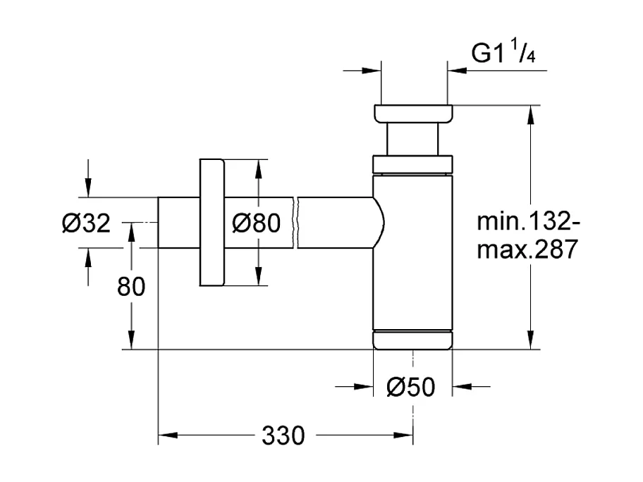 Siphon de lavabo GROHE noir mat