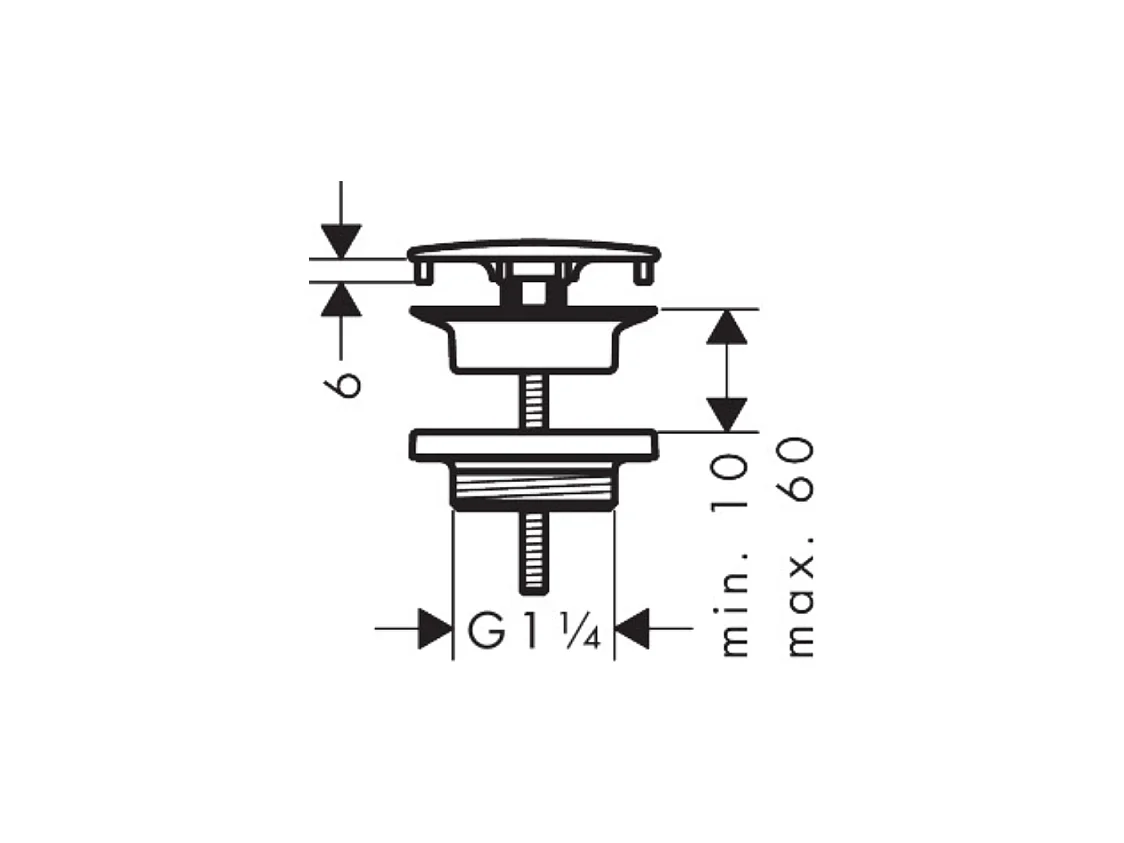 Bonde lavabo à écoulement libre HANSGROHE chromé