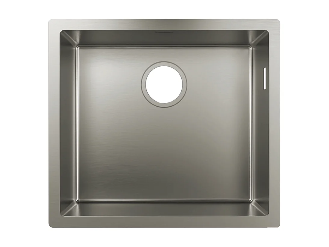 Evier à encastrer sous plan 1 bac HANSGROHE S71 500 avec vidage manuel inox