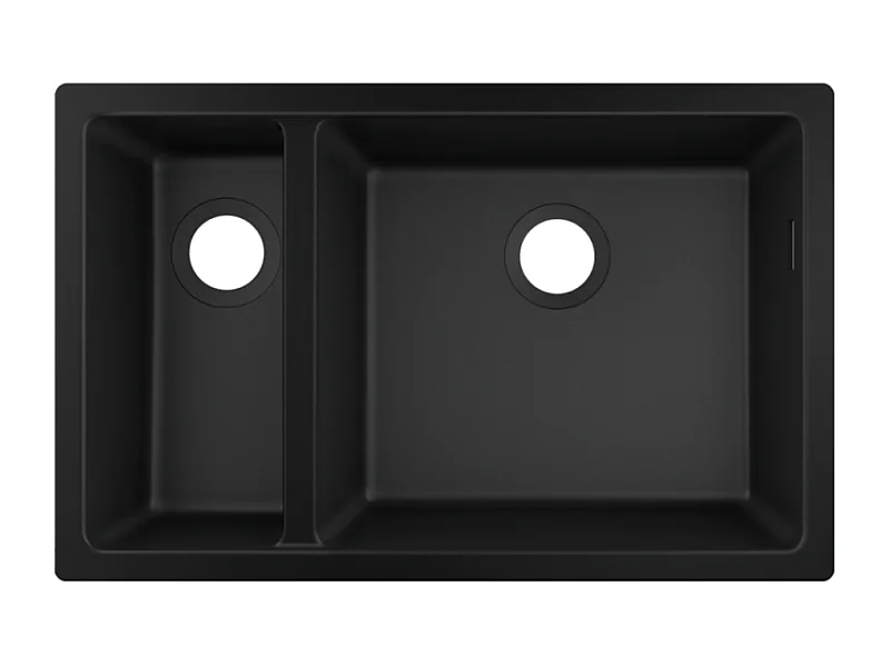 Evier à encastrer sous plan 1 bac et demi HANSGROHE S51 sans vidage noir graphite