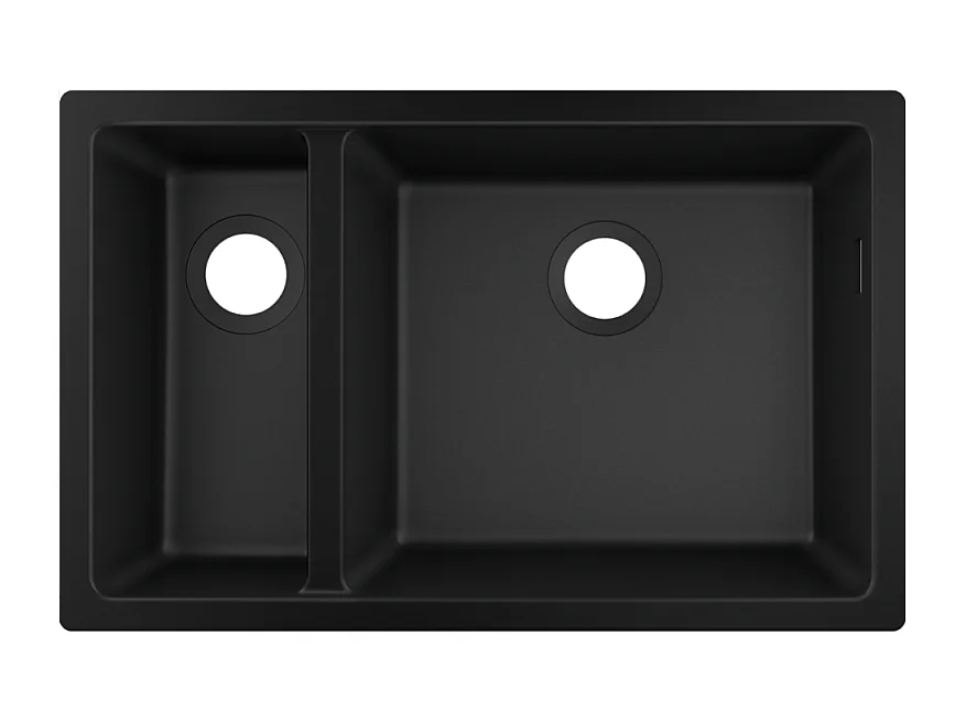 Evier à encastrer sous plan 1 bac et demi HANSGROHE S51 sans vidage noir graphite