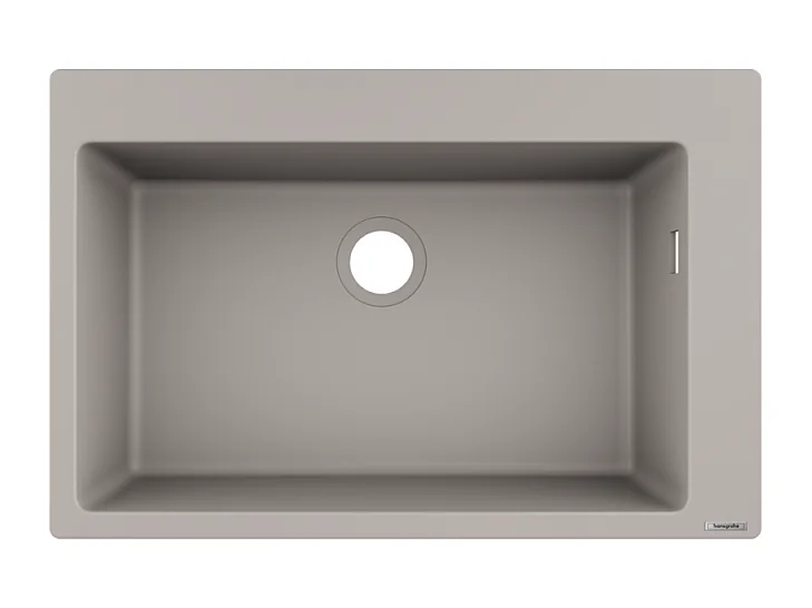 Evier à encastrer 1 bac HANSGROHE S51 660 avec vidage manuel gris béton