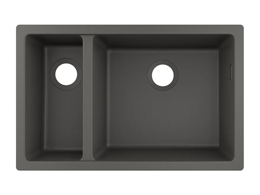 Evier à encastrer sous plan 1 bac et demi HANSGROHE S51 avec vidage manuel gris pierre