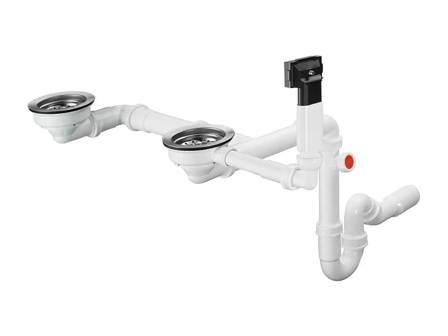 Evier à encastrer sous plan 1 bac et demi HANSGROHE S51 avec vidage manuel gris pierre