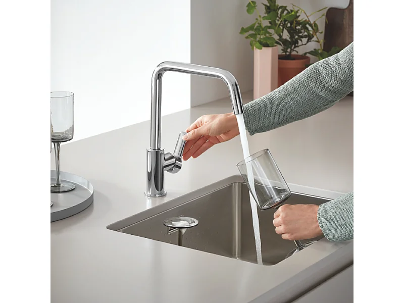 Evier à encastrer 1 bac GROHE K700U acier inoxydable Quickfix