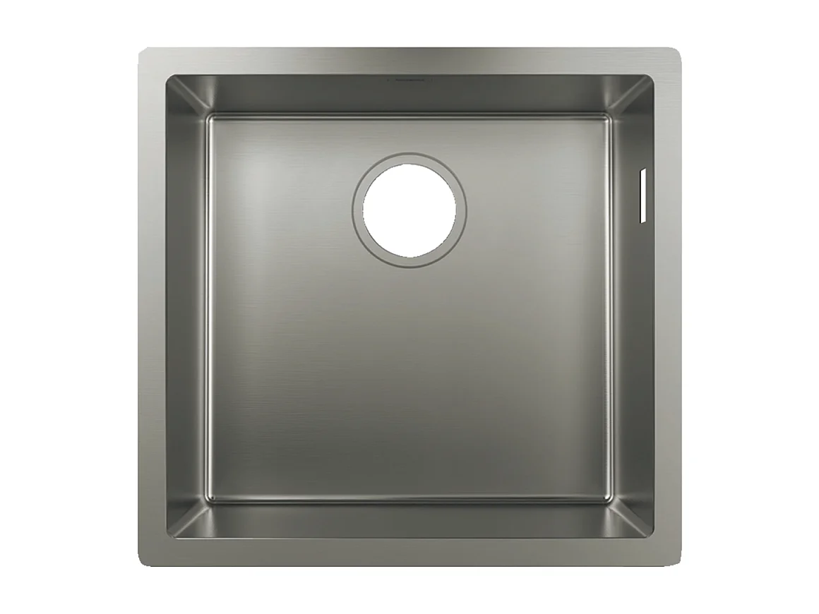 Evier à encastrer sous plan 1 bac HANSGROHE S71 450 avec vidage manuel inox