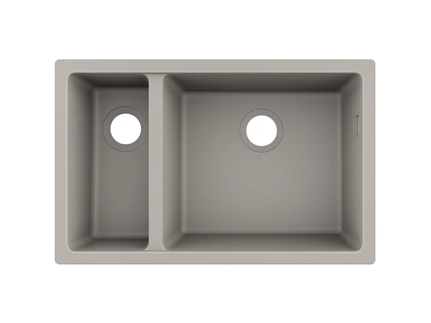 Evier à encastrer sous plan 1 bac et demi HANSGROHE S51 sans vidage gris béton