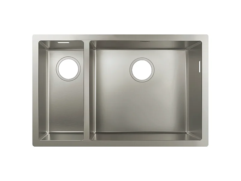 Evier à encastrer sous plan 1 bac et demi HANSGROHE S71 sans vidage inox