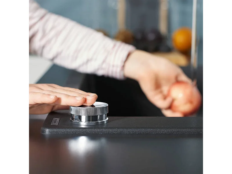 Evier à encastrer 1 bac HANSGROHE S51 660 avec vidage auto noir graphite