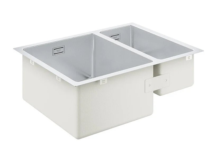 Evier à encastrer 1 bac et demi GROHE K700U acier inoxydable 59,5 x 45 cm