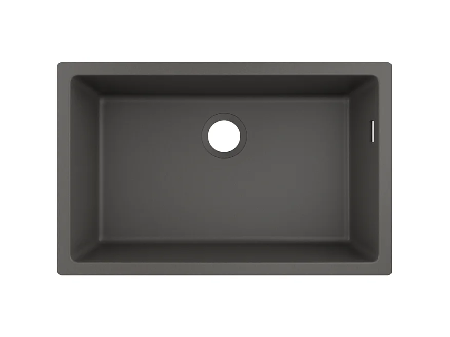 Evier à encastrer sous plan 1 bac HANSGROHE S51 660 avec vidage auto gris pierre